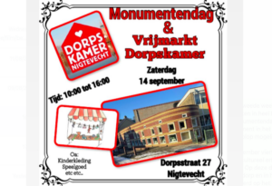 Monumentendag & Vrijmarkt Dorpskamer